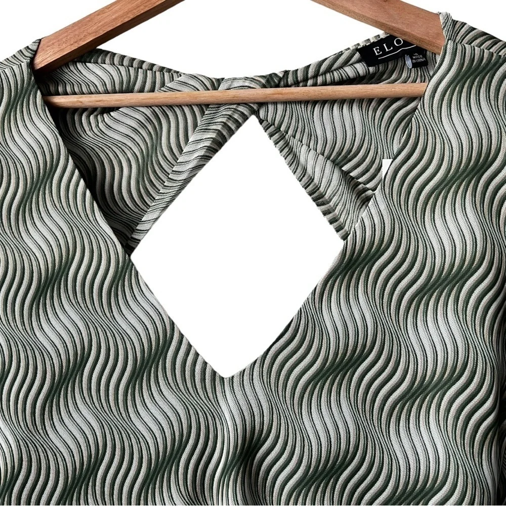 Eloquii new with tags 🏷️Green Mesh Twist Back Dress Size:18 - Picture 9 of 15